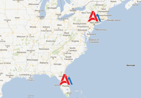 Americare Service area map